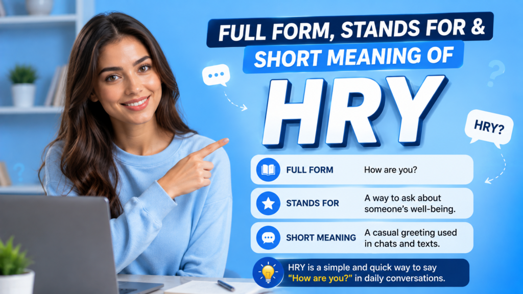 Full Form, Stands For & Short Meaning of HRY