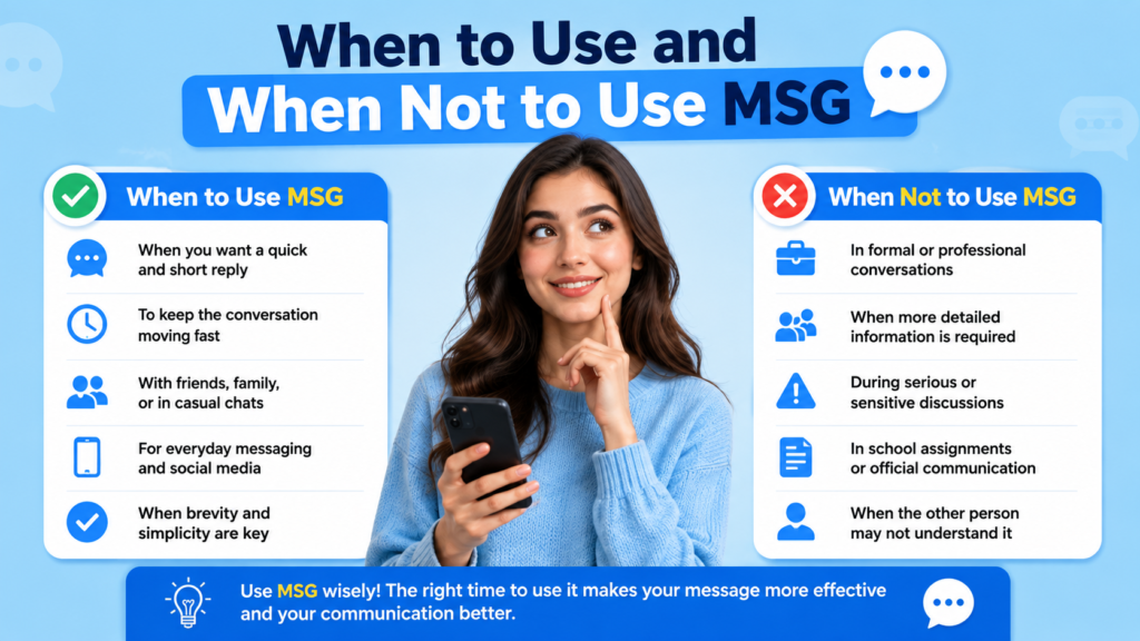 When to Use and When Not to Use MSG