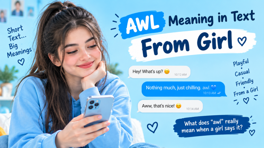 AWL Meaning in Text From Girl
