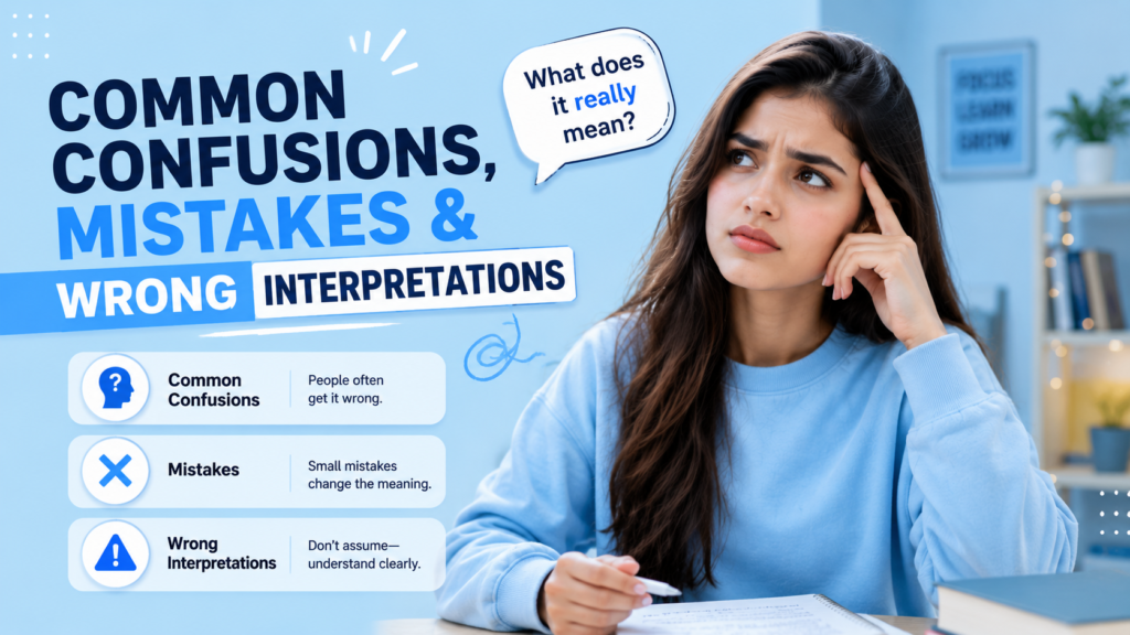 Common Confusions, Mistakes & Wrong Interpretations