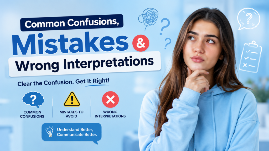 Common Confusions, Mistakes & Wrong Interpretations 