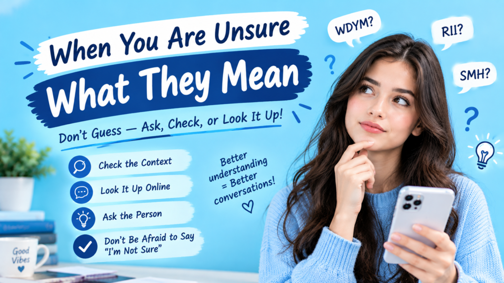 When You Are Unsure What They Mean