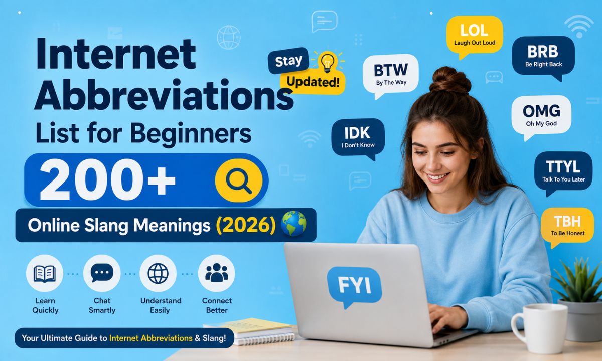 Internet Abbreviations List for Beginners 200+ Online Slang Meanings (2026)