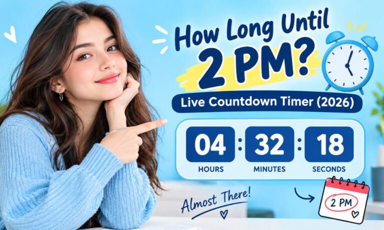 How Long Until 2 PM Live Countdown Timer (2026)